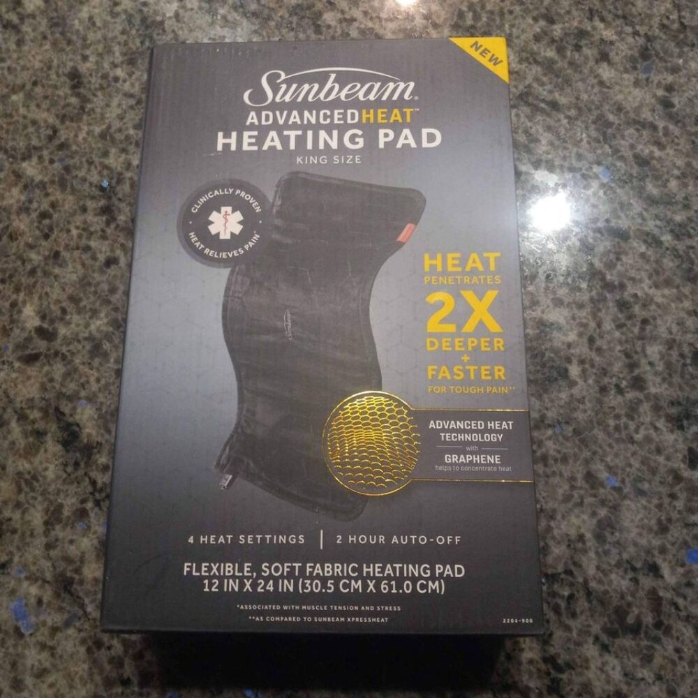Sunbeam Advanced Heat Heating Pad New box damage
